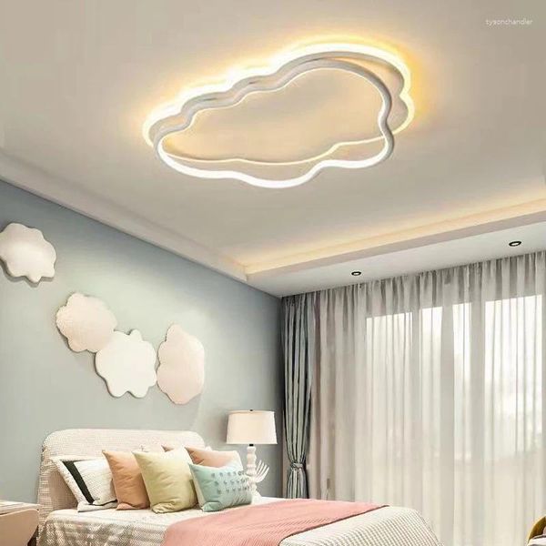 Deckenleuchten Kreative weiße Wolke Led-Lampe für Kinder Junge Mädchen Schlafzimmer Studie Cartoon Kronleuchter Kinderzimmer Licht