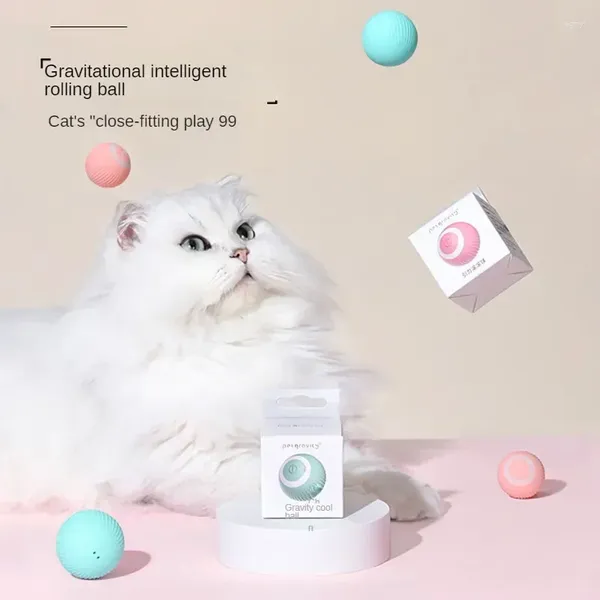 Gato portadores bola elétrica brinquedos de rolamento automático inteligente interativo para gatos treinamento auto-movimento gatinho indoor jogando