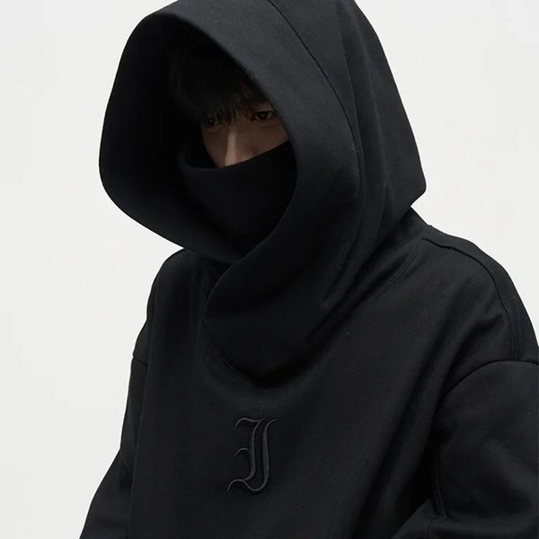 Mens Hoodies Moletons Primavera Coreano High Street Moda Collar Oversized Moletom Gótico Harajuku Estilo Casual Solto para Homens 231218
