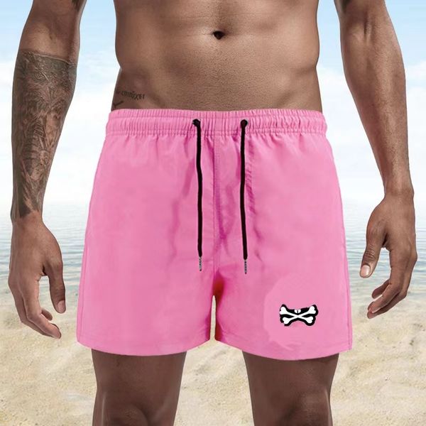 Mode-Strandhosen für Herren, Ledershorts, Totenkopf-Kaninchen-Tierdruck, Psyyyy-Bunny-Surfshorts, schnell trocknend, europäischer und amerikanischer Stil, S-4XL TBKV