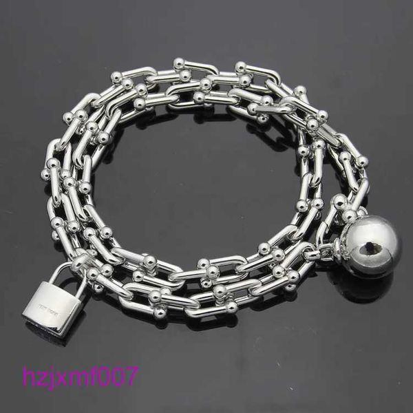 1f3x Braccialetti con ciondoli Donna Bracciale a forma di U con catena a mano Gioielli firmati Bracciale con chiusura a doppio strato da uomo Oro Argento Rosa Marchio completo come matrimonio Chr