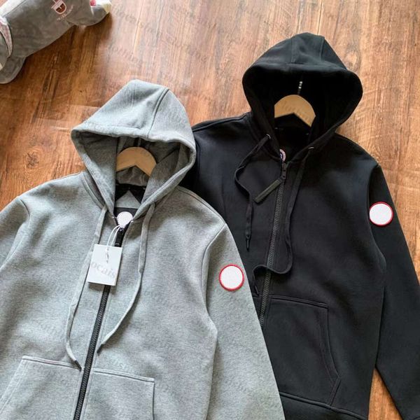 23SS Erkekler Hoodie Kanadalı Kaz Kış Kış Hoody Kalın Sıcak Kapüşonlu İş kıyafetleri Ceket Açık Moda Kalınlaştırılmış Moda Çift Canlı Yüksek Kalite1KWHE