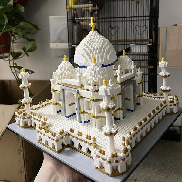 Modellbausätze K BUILT Indisches Taj Mahal 3D-Modellbausätze Spielzeug Mikro-Mini-Bausteine für Erwachsene Weltkulturerbe Architektursteine 231219