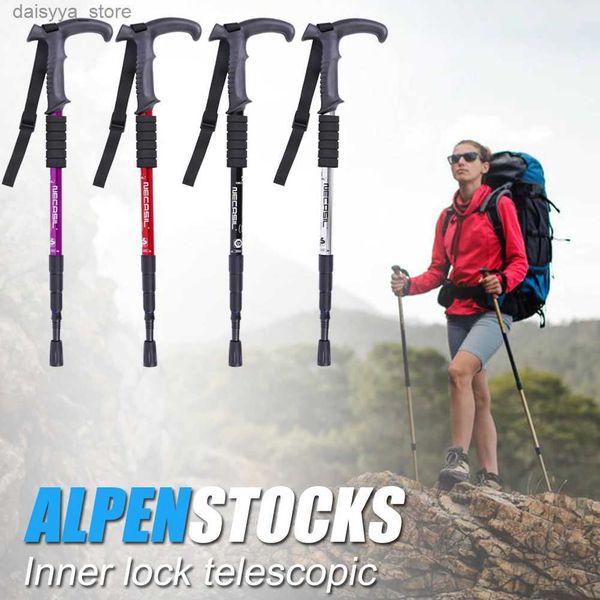 Trekkingstöcke, 4 Abschnitte, Outdoor-Falt-Trekkingstock, Aluminium, ultraleicht, Wanderstöcke, Teleskop-Reise, rutschfester Stock, Gehstock, L23118