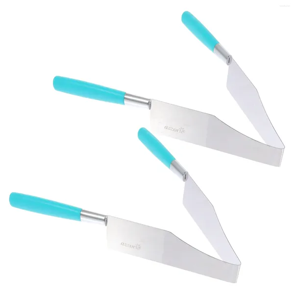 Set di stoviglie 2 pezzi Coltello per torta Tagliato Decorazioni per matrimoni Guida per affettare Morsetto per dessert in acciaio inossidabile