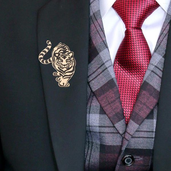 Broches corsage pingente masculino em forma de tigre peito terno broche acessório delicado roupas unissex liga de zinco feminino