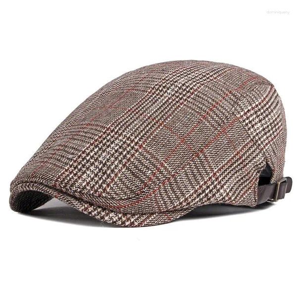 Berets Baumwolle Frühling Herbst Mode Joker Plaid Sboy Caps Flache Schirmmütze Männer Und Frauen Maler Baskenmütze Hüte 63