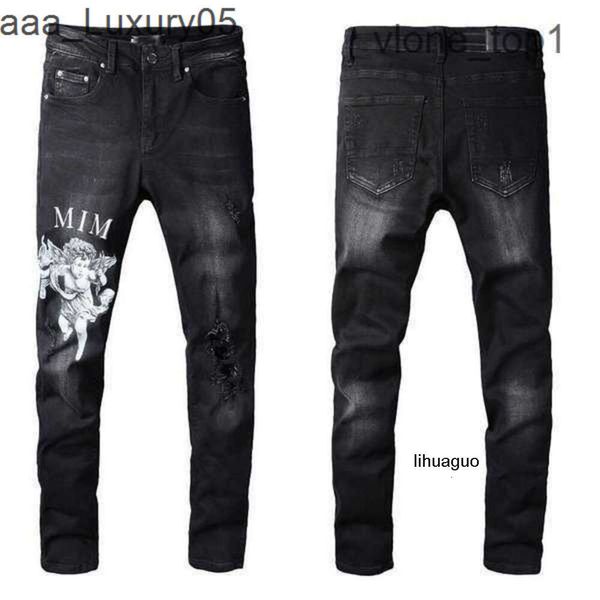 Stampa amari amirl amirlies am Biker amis imiri amiiri AM per s Slim Uomo dritto Donna Uomo Strappato Designer Jeans Denim Distressed Army Moda Uomo Skinny Pan TSGW