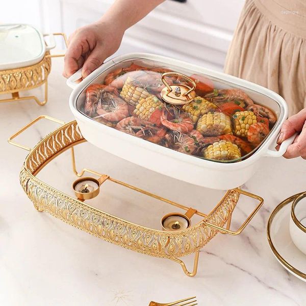 Наборы столовой посуды, квадратный набор с крышкой и подсвечником, роскошный скандинавский керамический горшок, посуда для домашней кухни