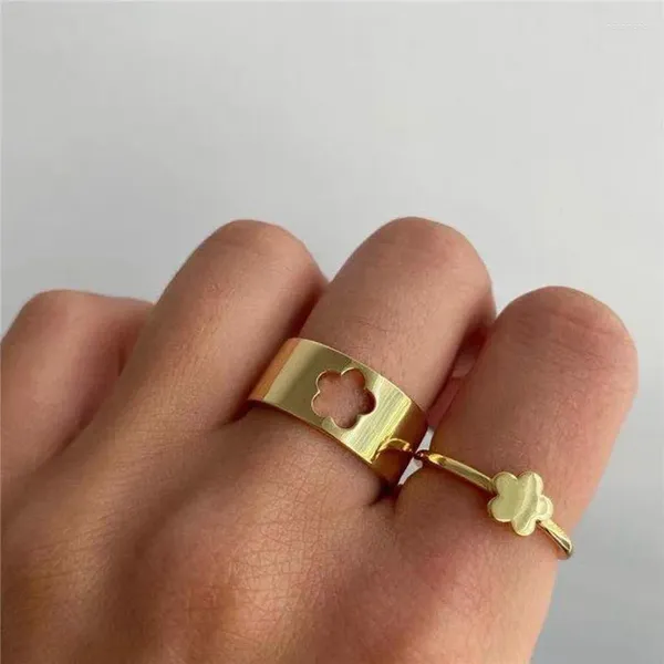 Anéis de casamento moda borboleta na moda para mulheres homens amante casal conjunto amizade noivado aberto 2023 jóias