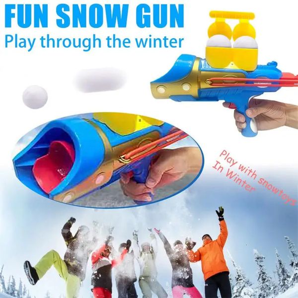 Gadgets ao ar livre crianças inverno neve brinquedo arma bola de neve luta bola de neve fabricante clipe criativo esportes ao ar livre brinquedos divertido brinquedo interativo presente para crianças 231218