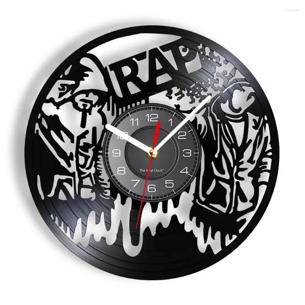 Orologi da parete Orologio rap art anni '90 Hip Hop Vintage Record Music Studio Room Decor Spettacolo musicale dal vivo Regalo per rapper