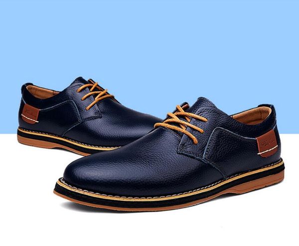 Sapatos masculinos de couro genuíno, sapatos oxfords brogue com cadarço italiano, sapatos casuais de marca de luxo, mocassins plus size 38-48