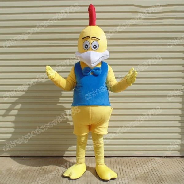 Costume da mascotte di pollo carino di Natale Vestito da festa operato da Halloween Vestito da personaggio dei cartoni animati Vestito da carnevale per adulti Taglia Compleanno Vestito da esterno