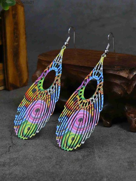 Dangle Chandelier Estilo Étnico Brincos de Gota Coloridos Feminino Personalidade Legal Estilo Exagerado Brincos de Pingente de Gota VersátilL231219