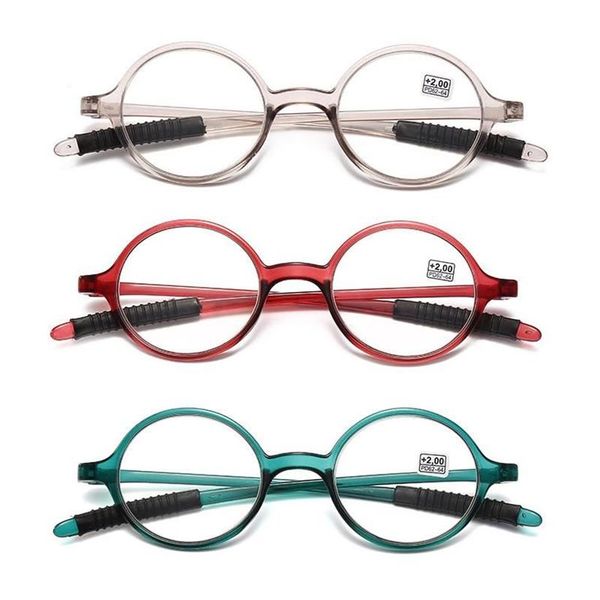 Occhiali da sole Vintage Retro Piccoli occhiali da lettura con montatura rotonda per presbiti Donna Uomo Nero PC Resina Lenti trasparenti Presbiopia Eyeglasse265S