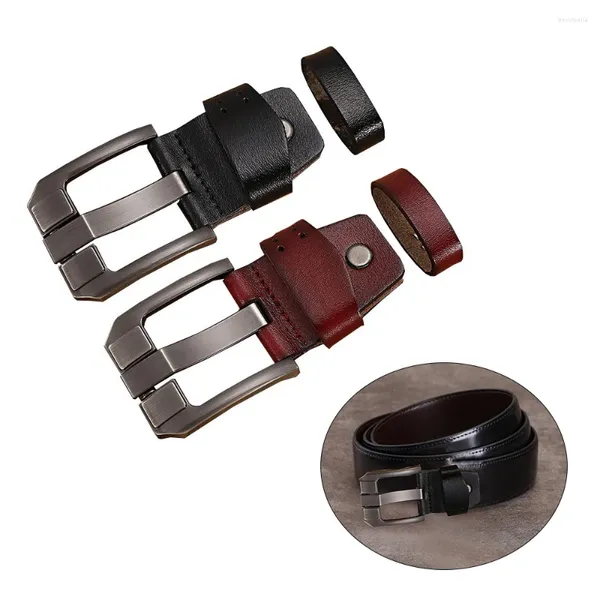 Cinture Fibbia per cintura in metallo spazzolato da uomo Tacco a barra con perno singolo Accessori per cinturini artigianali in mezza pelle