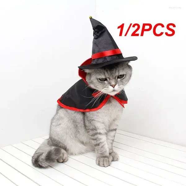 Kedi Kostümleri 1/2pcs Pet Pet Cadılar Bayramı Sıcak Şal Sıcak Sevimli Cosplay Vampir Pelerin Şapkası Kawaii Cape Giyim Köpek Parrot