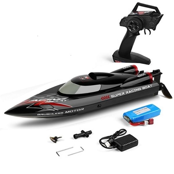 Modellset WLtoys WL916 RC-Boot 2 4 GHz 55 km/h bürstenloses Hochgeschwindigkeits-Renn-Fernbedienungs-Schnellboot Erwachsene Kinder Spielzeug Geschenk 231218