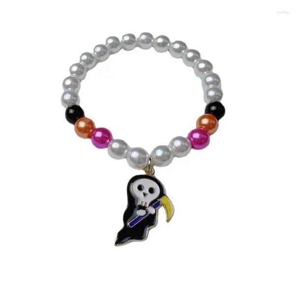 Link-Armbänder Kinder-Halloween-Armband, Jungen- und Mädchen-Kürbiskopf, kleiner Geist, Dämon, Perlen-Handarmband