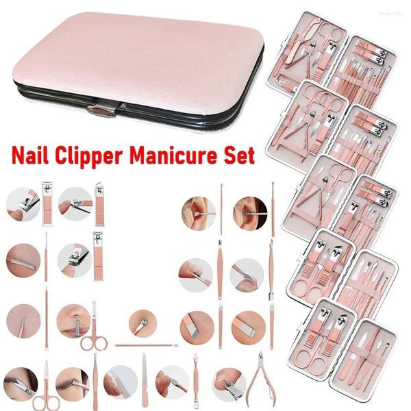 Nail Art Kits Rose Gold Clipper Manicure Set Cuticle Grooming Tools Multi-quantidade para escolher cortador Trimmer Cuidados