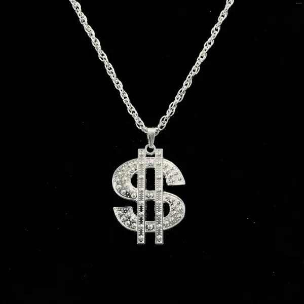 Ожерелья с подвесками, гальваническое хип-хоп, рэп, рок, знак доллара, мужское длинное большое ожерелье, подарок для фитнеса Tough Guy
