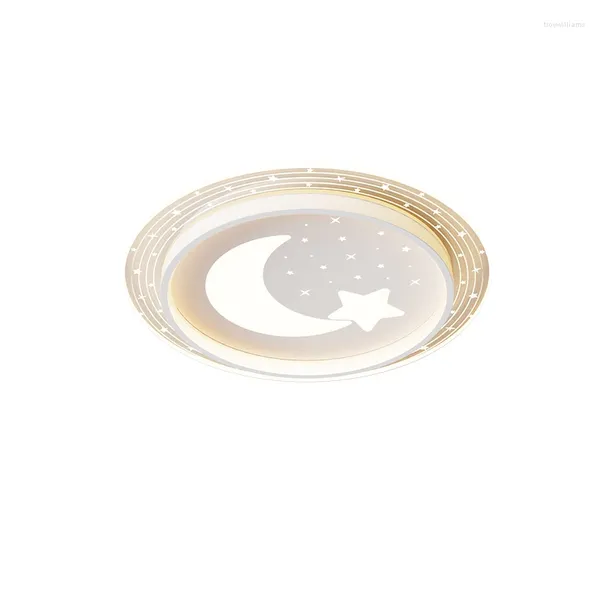 Plafoniere Lampada acrilica Bright Star Moon da 60 W Lampada moderna a LED bianca per la cameretta dei bambini