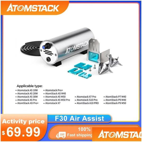 Drucker Atack F30 Air System 10–30 l/min hoher Luftstrom zum Laserschneiden und Gravieren Hine Air-Assisted Accessories Remove Smoke Drop Deli Otowf