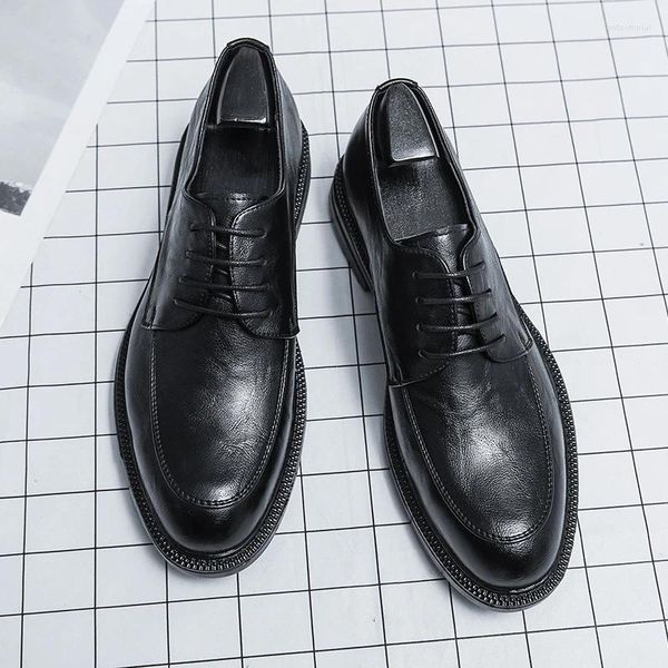 Kleid Schuhe Echte Kuh Leder Brogue Hochzeit Business Männer Casual Wohnungen Vintage Handgemachte Oxford Für Schwarz Burgund 2023