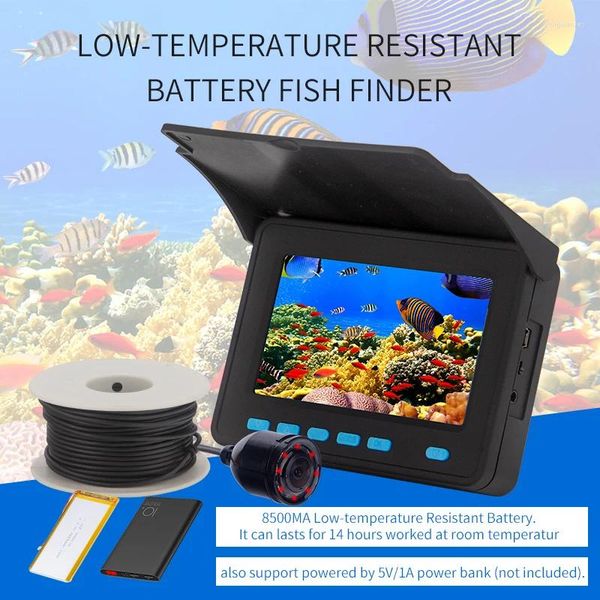 Lente IP68 Câmera à prova d'água de 4.3 polegadas Monitor LCD com DVR 20/30m Cabo subaquático Câmera de pesca portátil/sistema de monitor