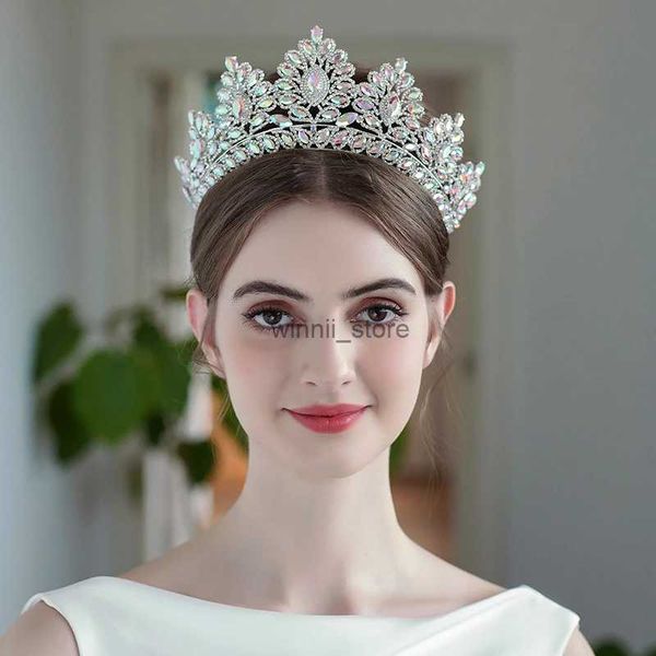 Jóias de cabelo de casamento barroco vintage cristal grandes tiaras coroas para mulheres noiva rainha princesa baile diadem nupcial acessórios de cabelo de casamento jóiasl231120