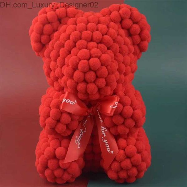 Oggetti decorativi Figurine Regali di San Valentino 25 cm Orso rosa rosso Orso rosa decorazione artificiale Regali di Natale Donne Valentino Decorazioni per la casa Q231219