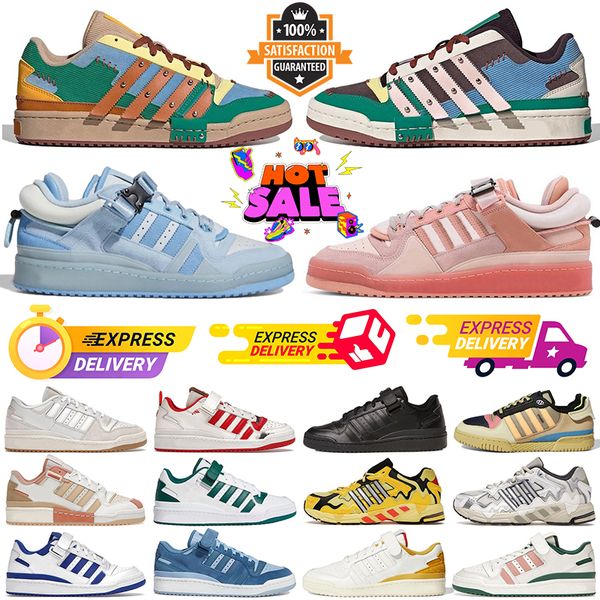 Bad Bunny Ultimo forum Scarpe casual Forum Fibbia Scarpe basse 84 uomo donna Tinta blu bassa Home Alone Easter Egg White Clear Blue uomo donna scarpe da ginnastica scarpe da ginnastica corridori