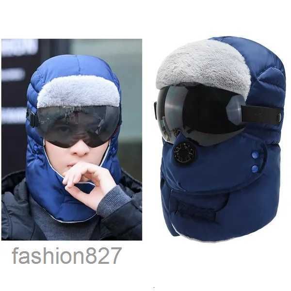 Balaclava unissex inverno quente Chapéu Trapper Cap Rosto Proteção para os olhos À prova de vento Ciclismo Caps Máscaras 6PGPB