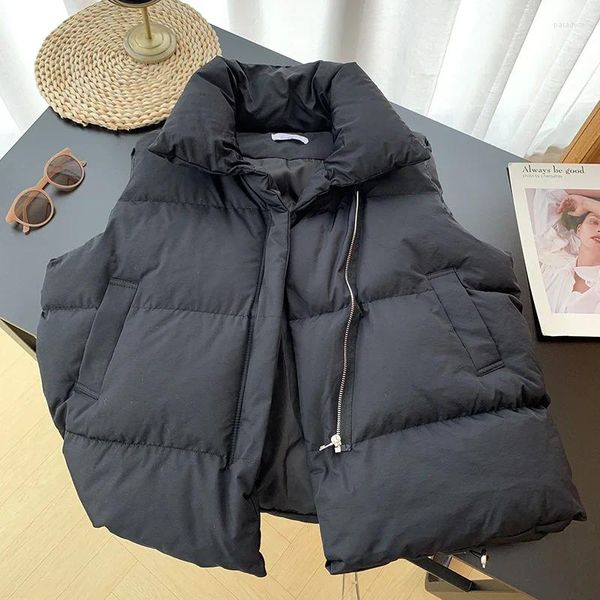 Damenwesten Dame Koreanische Mode Ärmellose Strickjacke Frauen Winterkleidung Weibliche Frau Warme Weste Lässige Mädchen Schöne Oberbekleidung