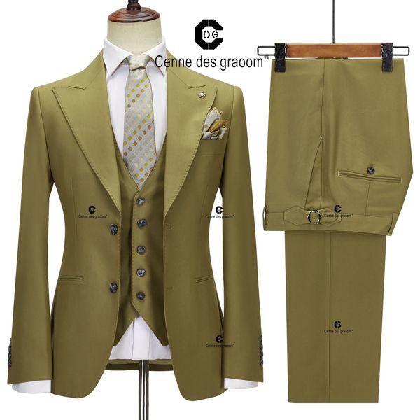 Herrenanzüge Blazer Cenne des Graoom Classic Fit 2 Button Formal für Männer Solid Color Blazer Weste Hosen Set Business Meeting Hochzeit täglich Nutzung 231218