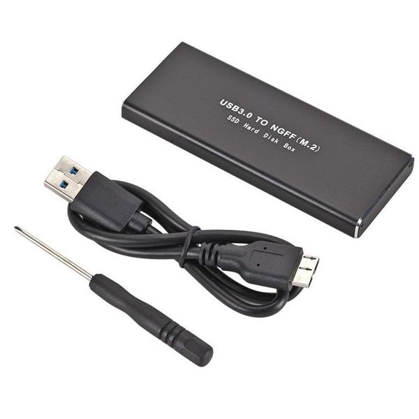 HDD Muhafazalar M2 SATA USB 3.0 ila NGFFM.2 SSD Sabit Disk Kutusu Adaptörü Harici Muhafaza Kılıfı Bırakma Dağıtım Bilgisayarları Ağ oluşturma OTZN0
