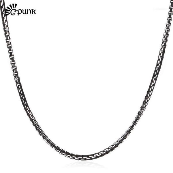 Collana con catena nera da 3 mm Collana alla moda per uomo Gioielli da uomo di alta qualità Tutta in lega di alluminio 3 dimensioni N204G1292h