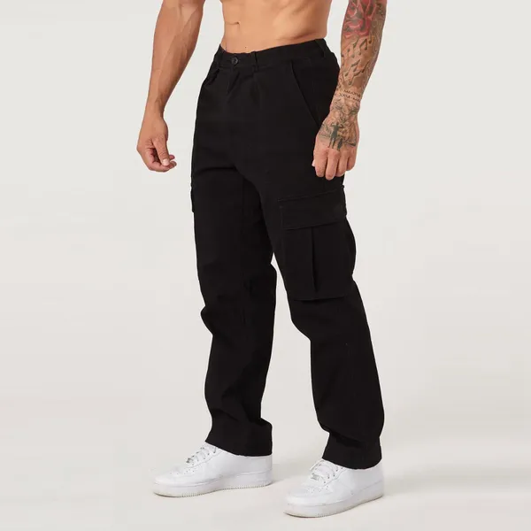 Männer Hosen Mens Casual Taille Farbe Sport Hut Multi Woven Tasche Fuß Seil Solide Street Cargo Streetwear Hosen Outfits
