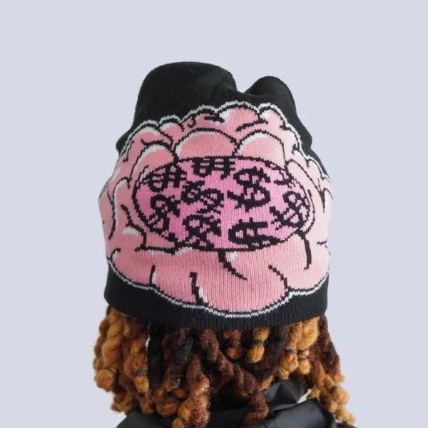 Beanie Skull Caps 2023 Berretti a maglia Cappello Uomo Donna Paragrafo Berretto di qualità Cervello fiore Y2k Moda calda Cento Prendere freddo per cappelli 231219