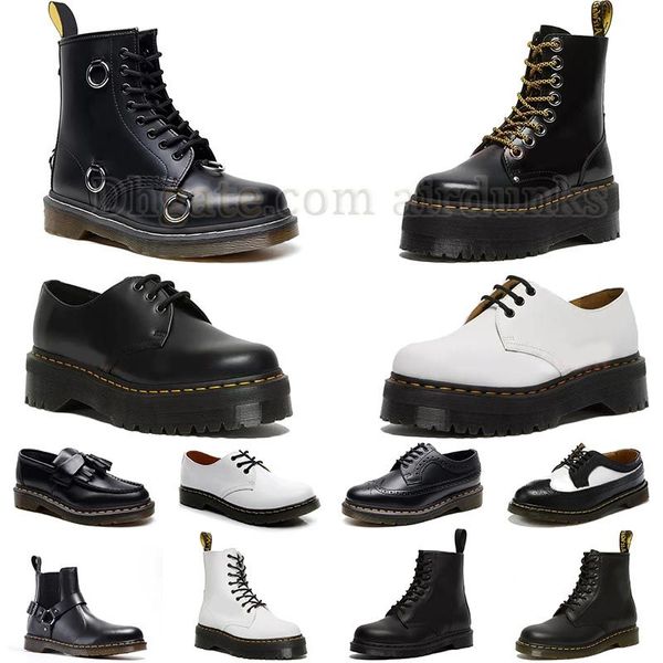 2024 Dr Martinss Botas Doc Martens Designer Boot Martin Homens Mulheres Sapatilhas de Luxo Triplo Preto Branco Clássico Tornozelo Botas Curtas Inverno Neve Ao Ar Livre Sapatos Quentes