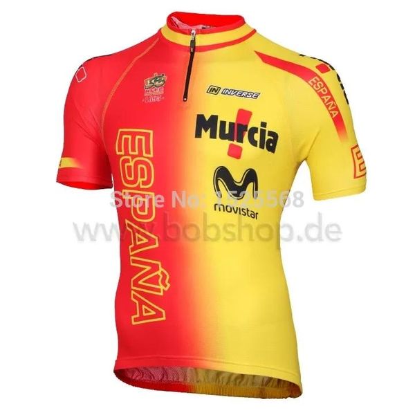 Conjuntos atacadoEquipe nacional espanhola 2015 camisa de ciclismo de manga curta 2015 e calções de ciclismo define espanha ropa ciclismo roupas ful