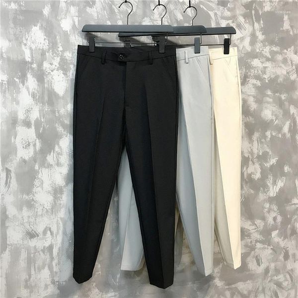 Herrenhose, schmale Passform, verkürzte Freizeit-Leggings, schmal geschnittene, knöchellange Hose mit Bändern