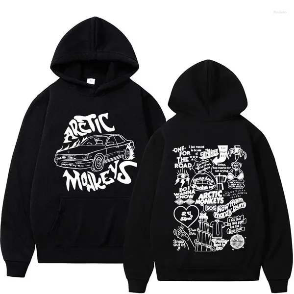 Hoodies masculinos Arctic Monkeys Band North American Tour 2023 Hip Hop Roupas Moletons Vintage Pulôveres Hoodie Streetwear
