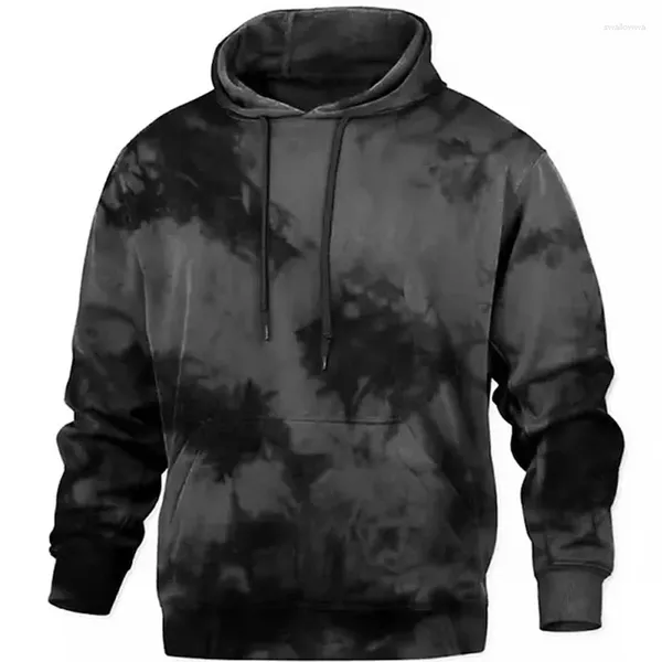 Erkek Hoodies Pullover Hoodie Sweatshirt Yeşil Siyah Mavi Mor Sarı Kapşonlu Kravat Boya Grafik Baskılar Günlük Spor 3D Temel