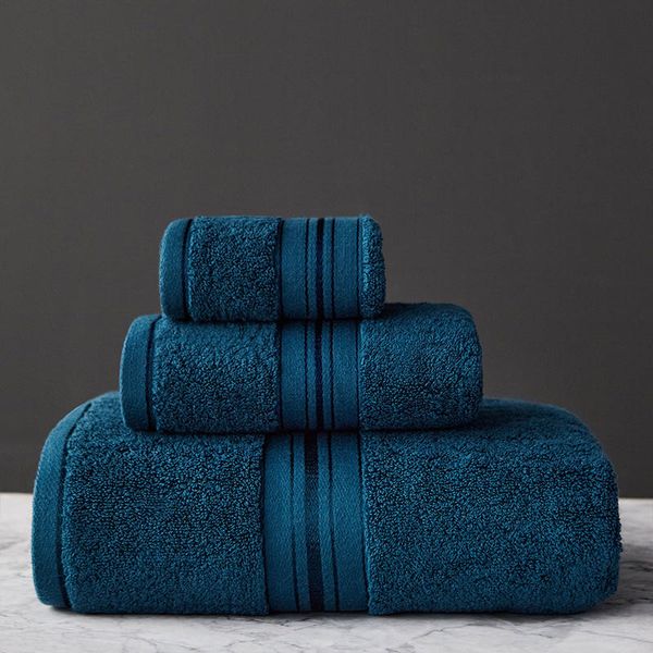 Новые комплекты банных полотенец из египетского хлопка, однотонные утолщенные полотенца для ванной комнаты, мягкие и удобные