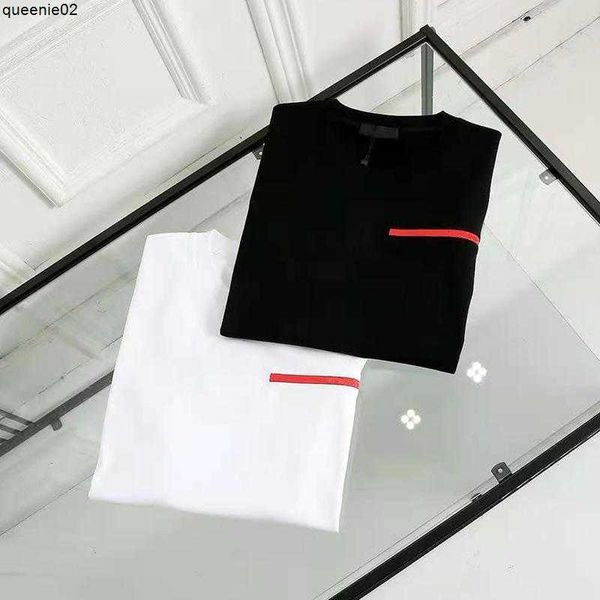 Camisetas para hombre Camiseta casual de lujo para hombre Nuevo diseñador de ropa Algodón de manga corta Alta calidad Venta al por mayor Tamaño en blanco y negro Camiseta Prad