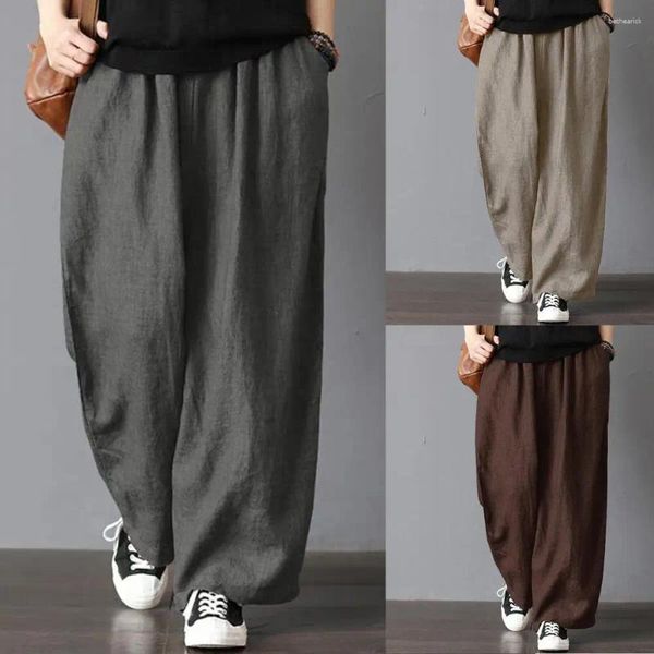 Pantaloni da donna lunghi streetwear traspiranti comodi larghi per il tempo libero Harem per abbigliamento da esterno a gamba larga grigio Xxxxl