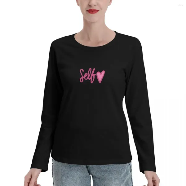 T-shirt da donna T-shirt a maniche lunghe Self Love T-shirt da donna per tifosi sportivi