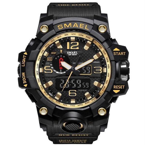 SMAEL 1545 orologi sportivi da uomo di marca doppio display analogico digitale LED orologi da polso al quarzo elettronici nuoto impermeabile militare Wa289W